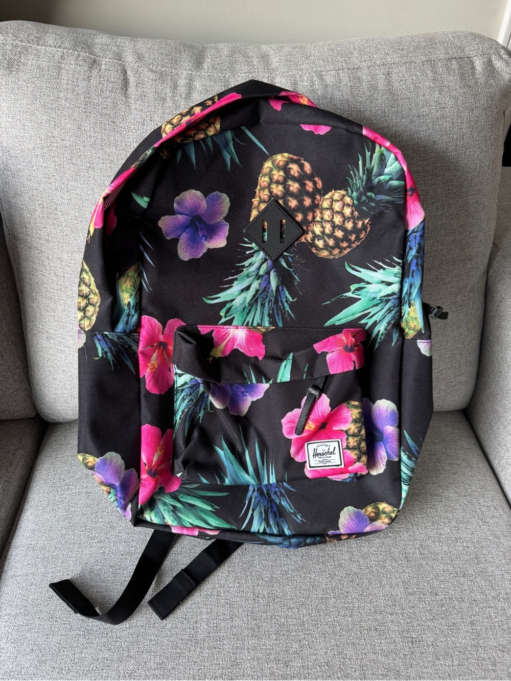 Excellent like new Herschel Floral Pineapple Tropical Print backpack